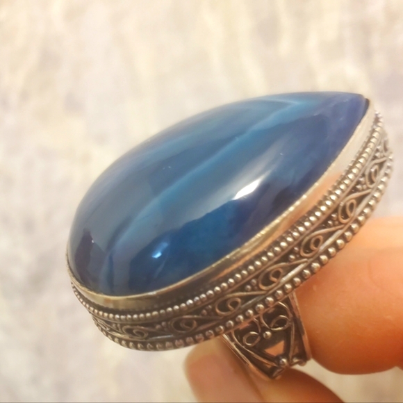 New Botswana Agate 925 Silver Statement Ring. - Picture 14 of 15